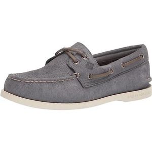 Sperry Men's Authentic Original PLUSHWAVE Boat Shoe, Navy Check, 7.5